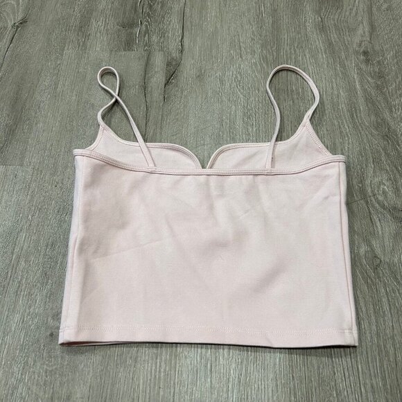 NWOT Abercrombie & Fitch Pink Cropped Sweetheart Cami Tank Top Size X-Small - Picture 5 of 6